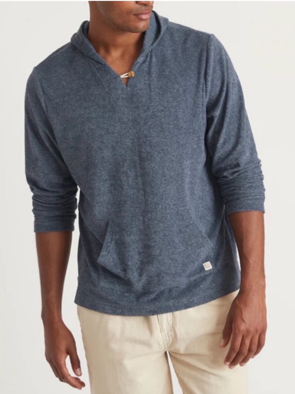 Marine Layer Terry Out Baja Hoodie Mood Indigo Mens Size L Beach Vacation Summer